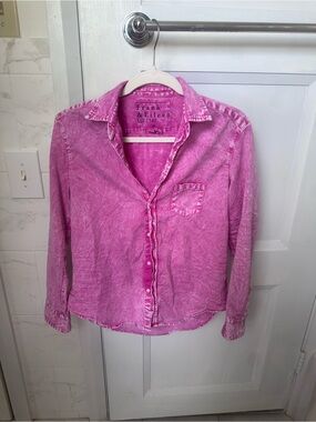Frank & Eileen Hot Pink Tie-Dye Button Shirt